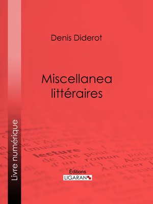 cover image of Miscellanea littéraires